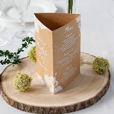 Ivory, beige, (weitere farbauswahlen sind möglich). Menukarte Hochzeit Vintage Spitze Topseller