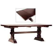 Champagne silver ceramic and metal rectangular dining room table: Cordoba Dark Wood Trestle Extension Dining Table 120 Dining Table Extension Dining Table Dining