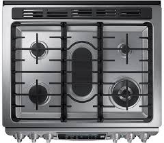 It has quite a few popular alternatives in the same price range, such as ge cgs986eelds or ge js645eles. Samsung Nx58h9500ws 30 Inch Slide In Gas Range With 5 8 Cu Ft True Convection Oven Reversible Griddle Self Clean Temperature Probe Guiding Light Controls 5 Sealed Burners 18 000 Btu Center Burner And Warming Drawer