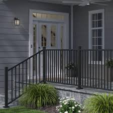 Weatherables Classic Square 36 In H X 70 1 2 In W Textured Black Aluminum Railing Kit Wbr J36 A6 The Home Depot In 2020 Outdoor Stair Railing Patio Railing Railings Outdoor