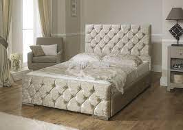 Crushed Velvet Upholstered Bed 3ft 4ft 4ft6 5ft Available In 3 Stylish Colours Champagne Go Crushed Velvet Bedroom Ideas Bed Frame Upholstered Bed Frame