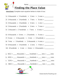 Kids count and fuse the ones and check if they can make a ten, and trade the extra ones. Thousands Hundreds Tens Ones Place Value Worksheet Grade Math Worksheets 2nd Identifying Identifying Place Value Worksheets Grade 3 Worksheet Graph Paper With Numbers Up To 20 Times 4 Worksheet Mixed Word Problems