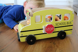 Use recycled materials to create 4 homemade toys for babies and toddlers! Best Kmart Toys For Toddlers Kmart Wooden School Bus The Lilly Mint Blog