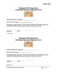 The replacement card cannot be issued in the local mdhhs office. Fillable Online Michigan Wic Bridge Card Signature Form Fax Email Print Pdffiller