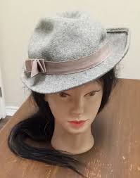 Chapeau style fedora vintage en laine olive Frank