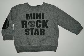 KOALA KIK boys Gray Black MINI ROCK STAR Sweatshirt** 12 months | eBay