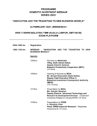 Complete guide to setting up a company in malaysia. Domestic Investment Webinar Innovation And The Transition To New Business Models Mida Malaysian Investment Development Authority