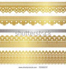 Lace Set Gold Printable Design Elements Art Deco Borders