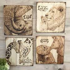 Elephant Wall Art Nursery Decor Baby Shower Gift Rustic Jungle Animal Bedroom Theme Elephant Wall Art Nursery Animal Bedroom Elephant Wall Art