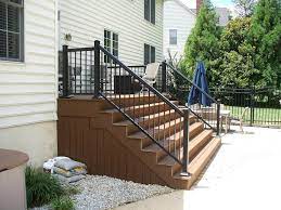 Trex Select Saddle W Black Ultralox Aluminum Rail Patio Stairs Outdoor Stair Railing Backyard Porch