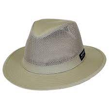 Panama Jack Mesh Crown Cotton Safari Fedora Hat Fabric