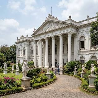 Neoclassical facade of the private Marble Palace, AI generated