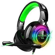 Nivava Gaming Headset For Ps4 Xbox One Pc Headphones With Microphone Led Light Mic For Nintendo Switch Playstation Compute Gaming Headset Headset Pc Headphones