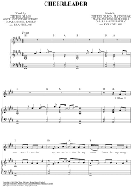 Cheerleader Sheet Music Printable Sheet Music Song Notes