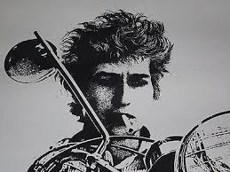ORIGINAL 60s BOB DYLAN ON NORTON MOTORCYCLE POSTER BY STEVE SACHS