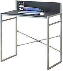 It also has an 8mm tempered glass top. Amazon Com Silver Powder Coating Writing Desk W Wooden Top Office Products