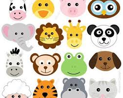 Animal Faces Clipart Cute Farm Animals Clip Art Animal Clipart Barn Clipart Jungle Animals Digital Clip Animal Faces Animal Crafts For Kids Animal Clipart