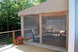 Retractable awning with mosquito netting. Awning With Retractable Bug Screen Otter Creek Awnings