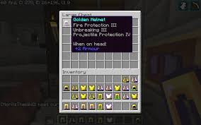 These items include several different tiers of helmets, chestplates, leggings, and boots, which can each be placed in designated armor slots of a player's inventory for use. Fire And Projectile Protection On A Helmet Minecraft