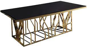 Perfect for prepping ingredients or assembling menu items, stainless steel work tables are heavy duty and durable. Casa Padrino Luxury Dining Table Gold Black 200 X 100 X H 77 Cm Rectangular Stainless Steel Kitchen Table With Glass Top Luxury Dining Room Furniture