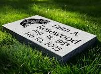 Grey Granite Headstone 16inches x 8inches x 3inches