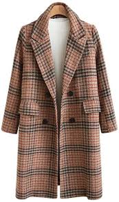 Zara camel wool blend coat with belt frilled ruffled puff sleeves patch pocketsnajlepszy sprzedawca. Amazon Com Chartou Women S Winter Oversize Lapel Collar Woolen Plaid Double Breasted Long Peacoat Jacket Clothing