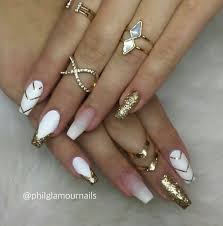 Popular acrylic nail size of good quality and at affordable prices you can buy on aliexpress. White And Gold Nails Tapered Square Nails Tapered Square Nails Gold Nails Gorgeous Nails