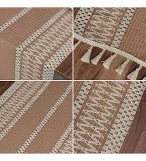 Runner Pamuk Dantel Püsküllü Bej Runner, Sunum Örtüsü Dantel Bej 35x155 Cm Regina  Runner Masa Örtüsü