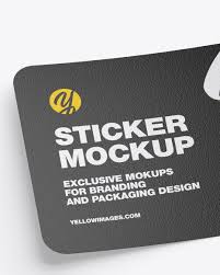 Download Textured Sticker Mockup In Stationery Mockups On Yellow Images Object Mockups PSD Mockup Templates