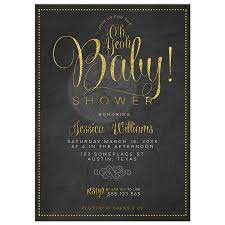 Chalkboard Baby Shower Invitation Gold And Black Baby Shower