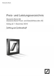 Banken, bank in frankfurt oder, geschäftsbank in frankfurt oder. Preis Und Leistungsverzeichnis Deutsche Bank