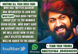 Yash Trends On Twitter All Yash Boss Fans Who Has Twitter Account Interested To Join Our Whatsapp Yash Fans Twitter Group Msg To The Number Given Below 8867237454 9945946259 Https T Co Hculxvzo5u Python port of google's libphonenumber. join our whatsapp yash fans