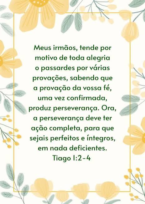 Meus irmãos, tende por motivo de toda alegria o passardes por várias provações