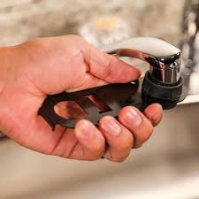 Find one of the notches on the aerator that the toothed key would fit into, and give it a push. Multi Use Faucet Aerator Key Tool Best Plumbing