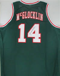 Milwaukee bucks ray allen 1996 alternate swingman jersey. Jon Mcglocklin Signed Custom Replica Green Bucks Jersey Jsa
