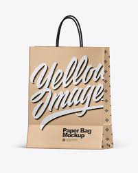 Download Kraft Shopping Bag W Rope Handles Mockup In Bag Sack Mockups On Yellow Images Object Mockups