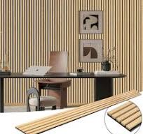 Art3dwallpanels Oak 0.83 in. x 0.65 ft. x 8 ft. Wood Slat Acoustic Panels,  MDF Decorative Wall Paneling (4 Piece/21 sq. ft.) A31hd006 - The Home Depot