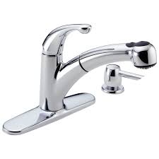 Plumbingsupply.com ® is pleased to offer top quality delta faucets, as well as an extensive selection of delta repair and replacement parts for kitchen faucets, bathroom faucets, shower valves, tub/shower sets, and more. Single Handle Pull Out Kitchen Faucet With Soap Dispenser 467 Sd Dst Delta Faucet