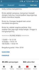Capo di fret 3 (intro) em d c f# bm e am denting yang berbunyi f dari dinding kamarku dm sadarkan diriku e am dari lamunan panjang f tak terasa malam dm kini semakin larut e ku masih terjaga am sayang kau dimana f aku ingin bersama dm aku butuh semua e am untuk tepiskan rindu f mungkinkah kau. Lirik Lagu Animasi Publicaciones Facebook