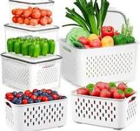 4 Pcs Vegetable and Fruit Storage Containers for Fridge, BPA Free Reusable  Food Saver Tomato, Avocado, Onion, Lemon Keeper Holder Refrigerator ...