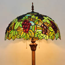 The glass appears to be a pinkish color,is it? Europe Tiffany Retro Style Stained Glass Grape Floor Lamp Living Room Bedroom Study Standing Lamp Floor Lamps Aliexpress