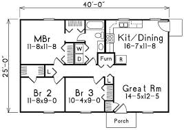 1000 Sqaure Feet 3 Bedrooms 1 Bathrooms 0 Garage Spaces 40 Width 25 Depth Floor Plan 1607 2 Jpg Ranch Style House Plans Bedroom Floor Plans House Floor Plans 437 square feet 1 bedroom and 1 bath. pinterest