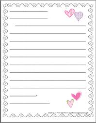 The lines include a dashed center line for making those lower case letters just the right size. Second Grade Style Valentines Writing Letter Writing Paper Valentine S Day Letter