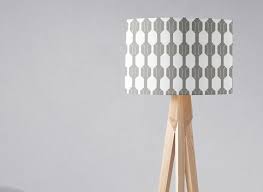Grey And White Lampshade Grey Lamp Shade Grey White Decor Etsy In 2020 White Lamp Shade Grey Lamp Shades Floor Lamp Shades