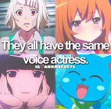 Anime Facts Seiyuu That S Because She Voices Like Half The Anime Characters In Existence Lmao Anime Anime Crossover Anime Japan