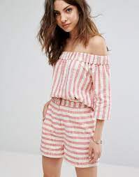 Buy It Now Vero Moda Striped Bardot Top Multi Top By Vero Moda Woven Cotton Bardot Neck Three Quarter Length Latest Fashion Clothes Fashion Nice Dresses