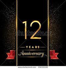 Broad bay 12th anniversary sign personalized 12 year anniversary wedding gift for wife husband couple him her. Twelve Years Anniversary Celebration Logotype 12th Anniversary Logo With Confetti Golden C Work Anniversary Cards Work Anniversary Anniversary Wishes For Wife