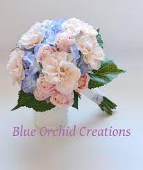 *this bouquet can be customized to accommodate your wedding needs. Hydrangea Bouquet Blue Hydrangeas Country Wedding Bouquet Blue And Peach Blush Bouq Wedding Bouquets Pink Country Wedding Bouquets Vintage Bouquet Wedding