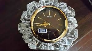 Seiko world timer gmt tilted desk or table clock with a sweeping seconds with a red aeroplane seconds hand and quartz movement from the 1980s. Seiko Table Clock Collectors Weekly