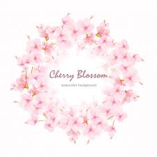 Watercolor Floral Cherry Blossom Frame Vector Flor De Cerejeira Quadro De Flores Aquarela Floral